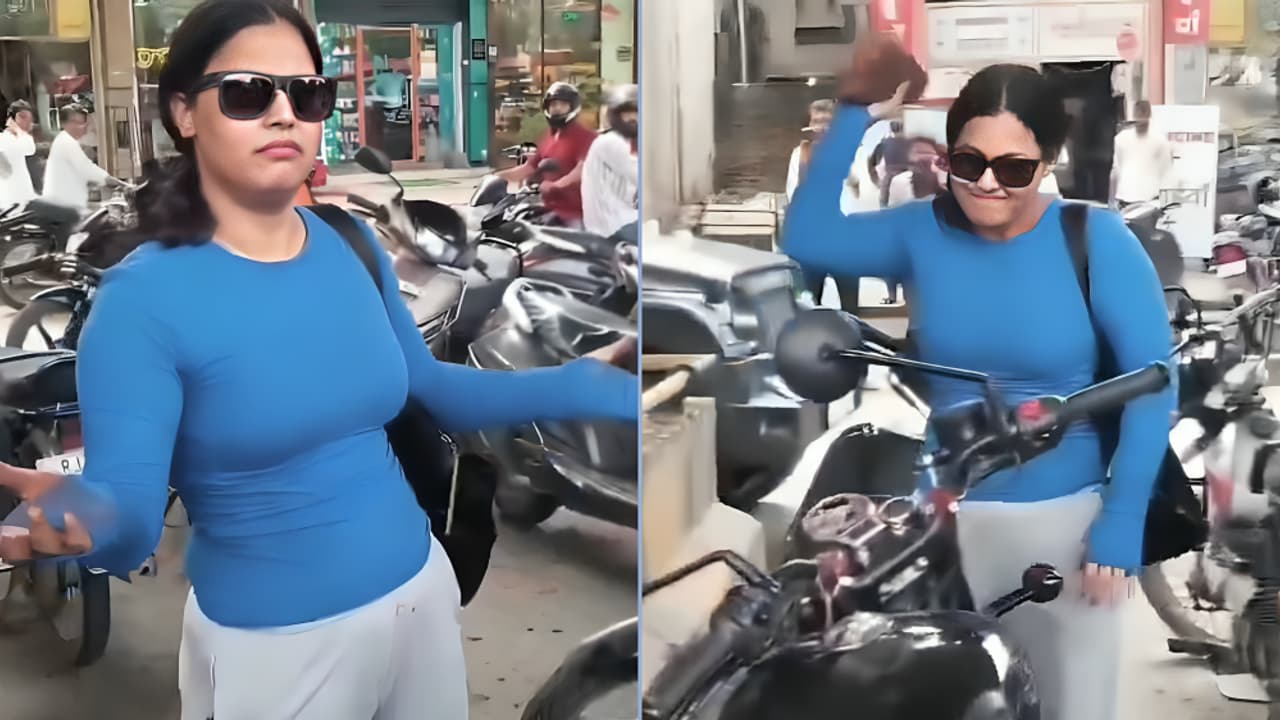 Jaipur Road Rage Shocker: Woman Smashes Bike After Minor Traffic Clash ...