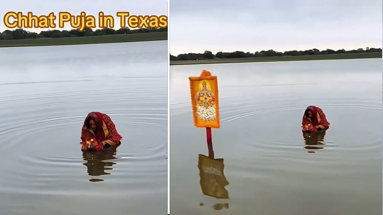 Viral Video of Indians Celebrating Chhath Puja at Texas' Denton Lake Sparks Littering Debate (WATCH)