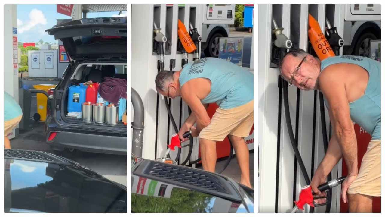 Panic Buying Hits Australia! Viral Video Shows Man Hoarding Petrol Amid Oil Crisis Fears (WATCH)