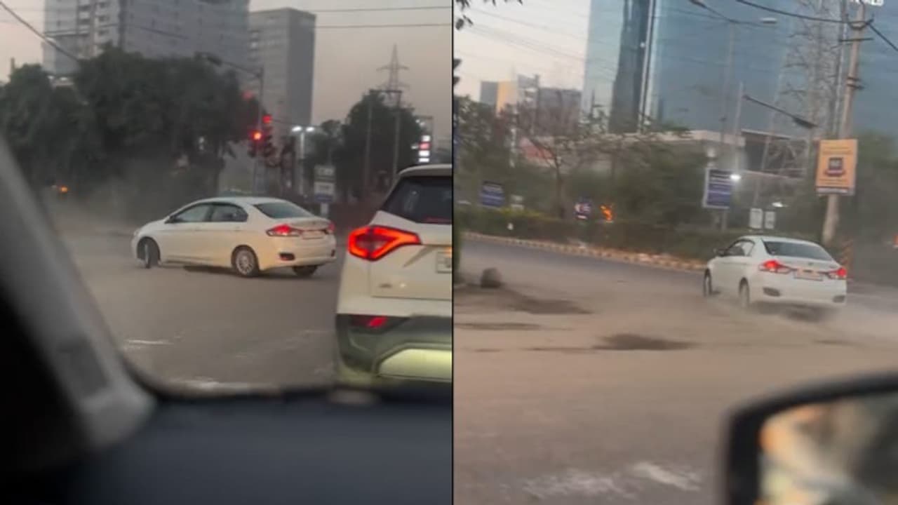 Viral Video: Gurugram Driver Drifts Car in Circles at Red Light At 6:30 AM, Internet Reacts | WATCH