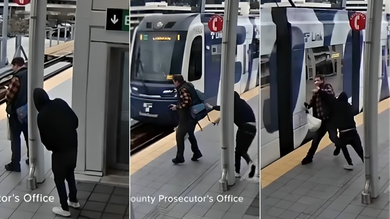 Caught On Camera: Stranger Pushes Man Toward Train In Seattle, Arrested Days Later