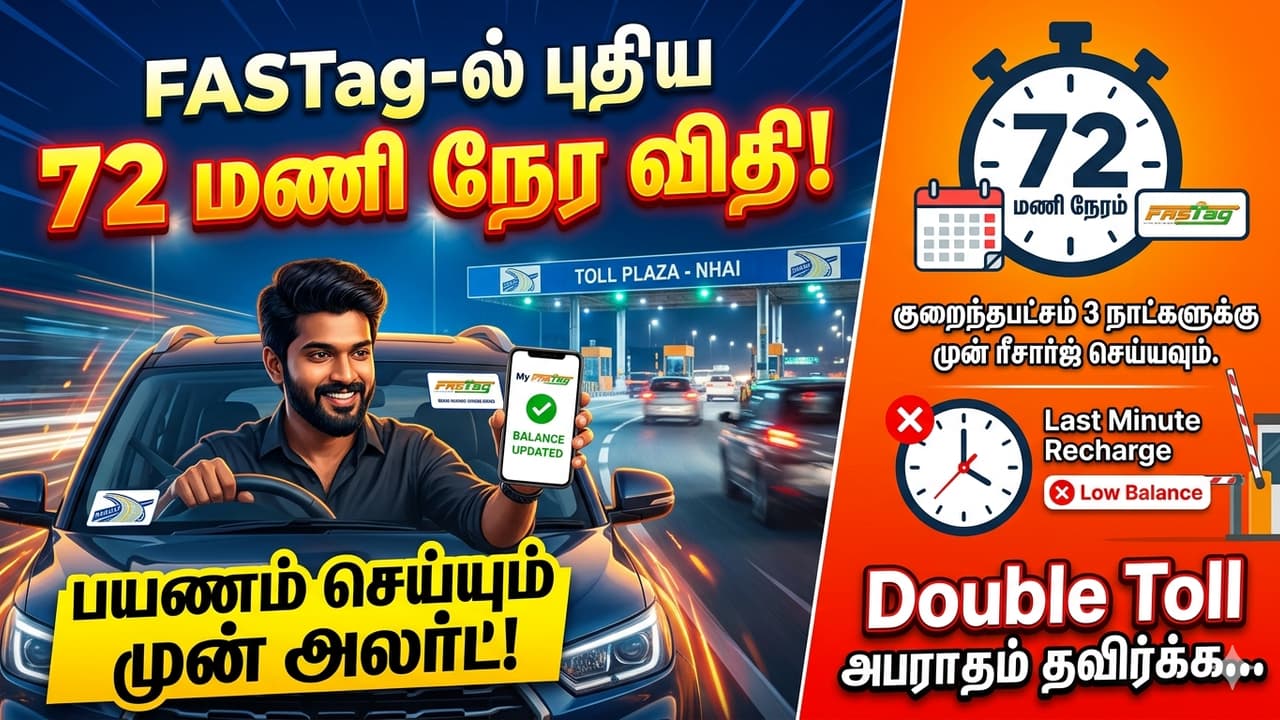 FASTag பயனர்களுக்கு முக்கிய அலர்ட்.. கடைசி நேர ரீசார்ஜ் இனி கை கொடுக்காது..!