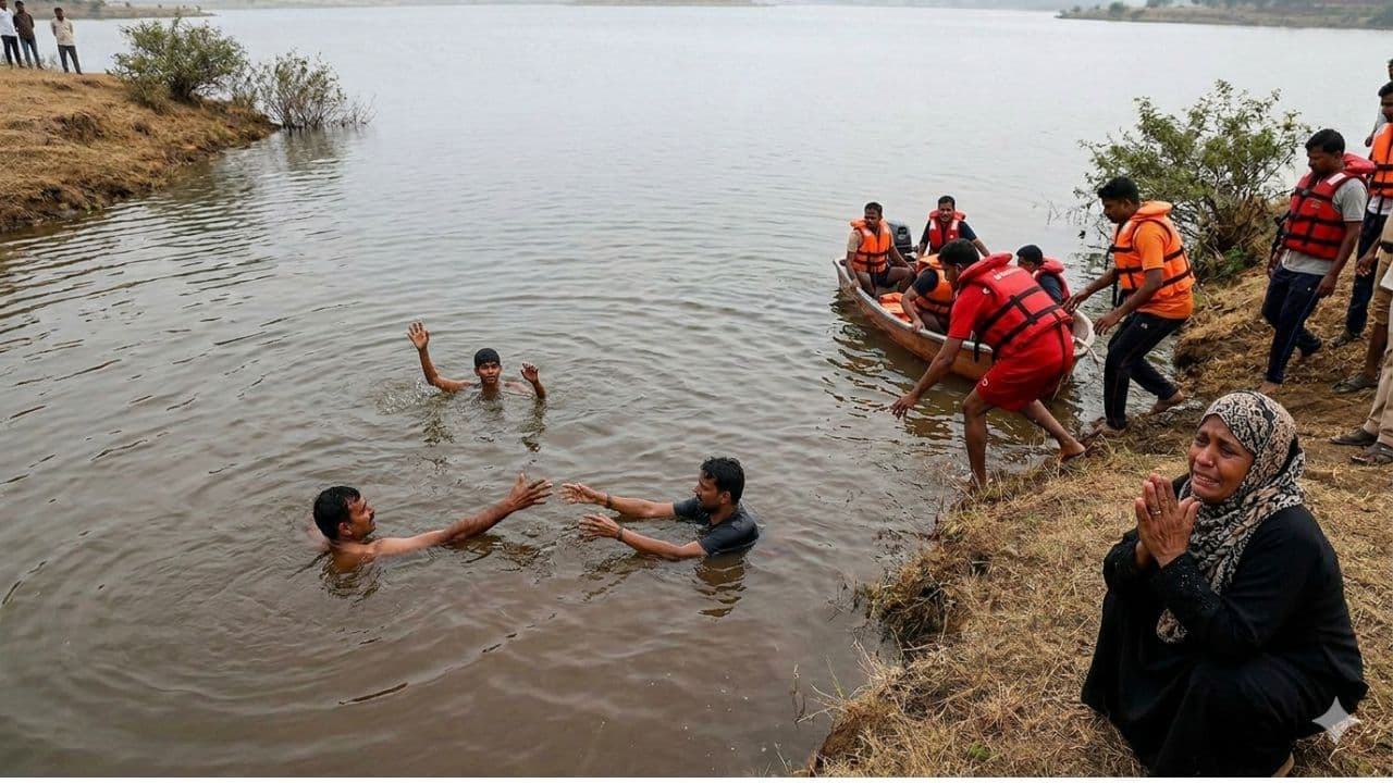 ಕಣ್ಣೆದುರೇ ಮಗ ನೀರುಪಾಲು, ರಕ್ಷಿಸಲು ಹೋದವರೂ ಮರಳಲೇ ಇಲ್ಲ: ಭೂತನಾಳ ಕೆರೆಯಲ್ಲಿ ಬೆಂಗಳೂರು ಕುಟುಂಬದ ಮೂವರ ಜಲಸಮಾಧಿ! | Vijayapura Bhutnal Lake Drowning Three Member Same Family Bengaluru Tourists Dead Sat ಕಣ್ಣೆದುರೇ ಮಗ ನೀರುಪಾಲು, ರಕ್ಷಿಸಲು ಹೋದವರೂ ಮರಳಲೇ ಇಲ್ಲ: ಭೂತನಾಳ ಕೆರೆಯಲ್ಲಿ ಬೆಂಗಳೂರು ಕುಟುಂಬದ ಮೂವರ ಜಲಸಮಾಧಿ! | Vijayapura Bhutnal Lake Drowning Three Member Same Family Bengaluru Tourists Dead Sat