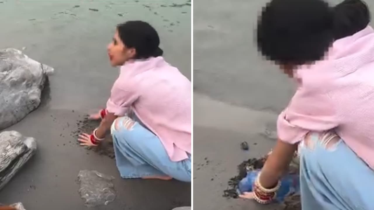 Viral Video Shows Woman Disposing Pooja Waste Near Ganga River in Rishikesh, Internet Furious (WATCH)