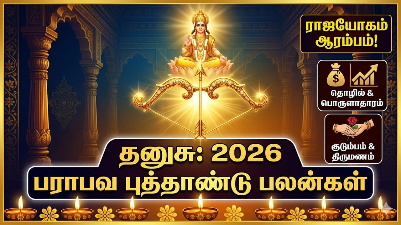 பணமழை பெய்யப்போகுதா..? தனுசு ராசியின் பொருளாதார ரகசியங்களை உடைக்கும் பராபவ ஆண்டு பலன்..!