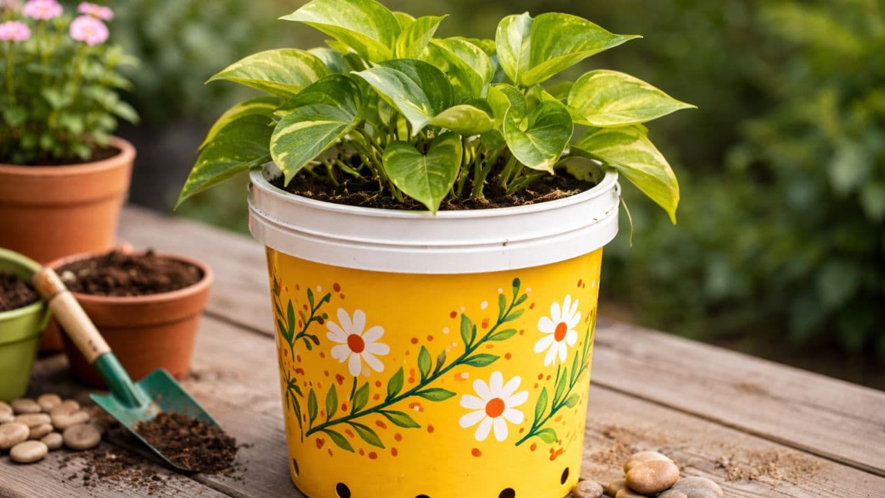 Paint Bucket Planter Ideas: पेंट वाली खाली बाल्टी से बनाएं अमेजिंग प्लांटर,  नहीं पड़ेगी गमले खरीदने की जरूरत | 5 Plastic Paint Bucket Design For Garden  And Balcony | Asianet News Hindi