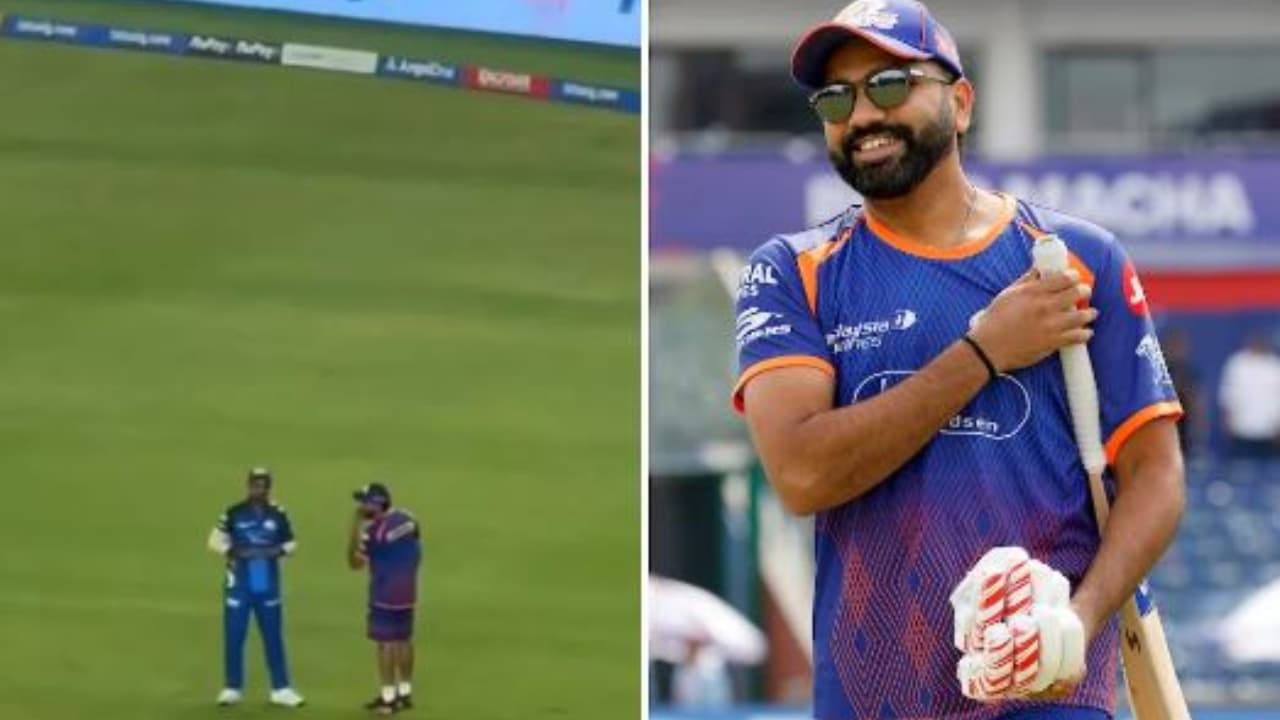 ക്യാപ്റ്റനല്ലെങ്കിലും രോഹിത് തന്നെ മുംബൈ ഇന്ത്യന്‍സിന്റെ തലച്ചോറ്; ഇടവേളയ്ക്കിടെ തന്ത്രങ്ങളോതി ഹിറ്റ്മാന്‍ - Asianet News Malayalam