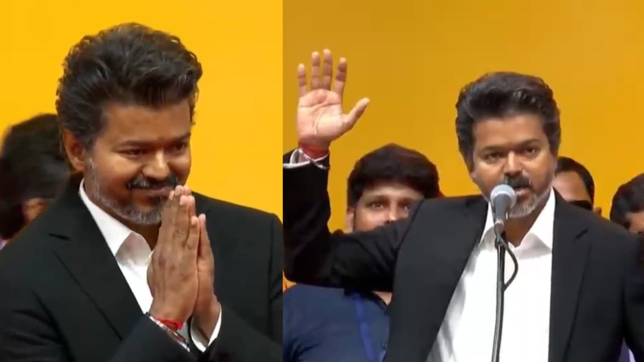 CM Vijay: C.ஜோசப் விஜய் எனும் நான்..! இறைவன் மீது ஆணையாக.. அரங்கம் அதிர முதல்வராக பதவியேற்ற விஜய்..