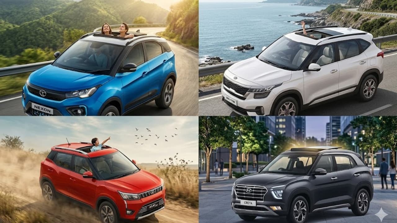 பட்ஜெட் விலையில் பனோராமிக் சன்ரூஃப் கார்கள்.. டாடா முதல் கியா வரை.. முழு லிஸ்ட் இதோ!