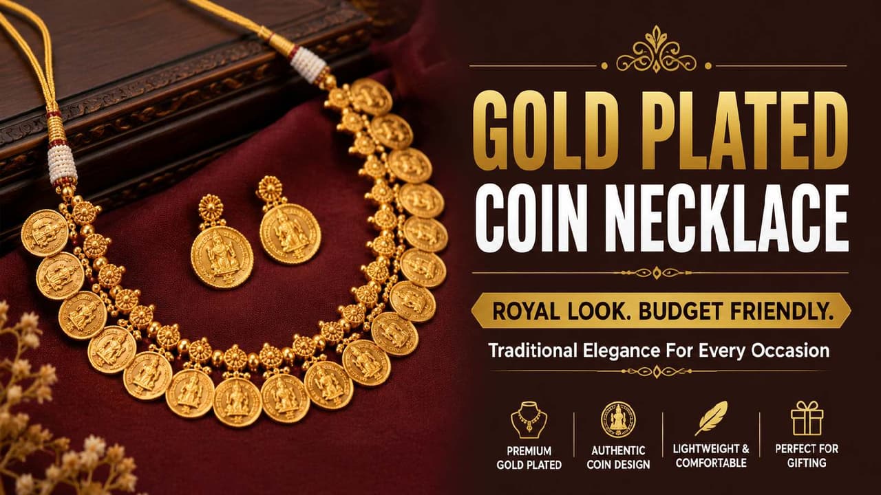 Gold Plated Coin Necklace: कम कीमत में पाएं महारानी जैसा लुक, देखें ये गोल्ड प्लेटेड क्वाइन नेकलेस