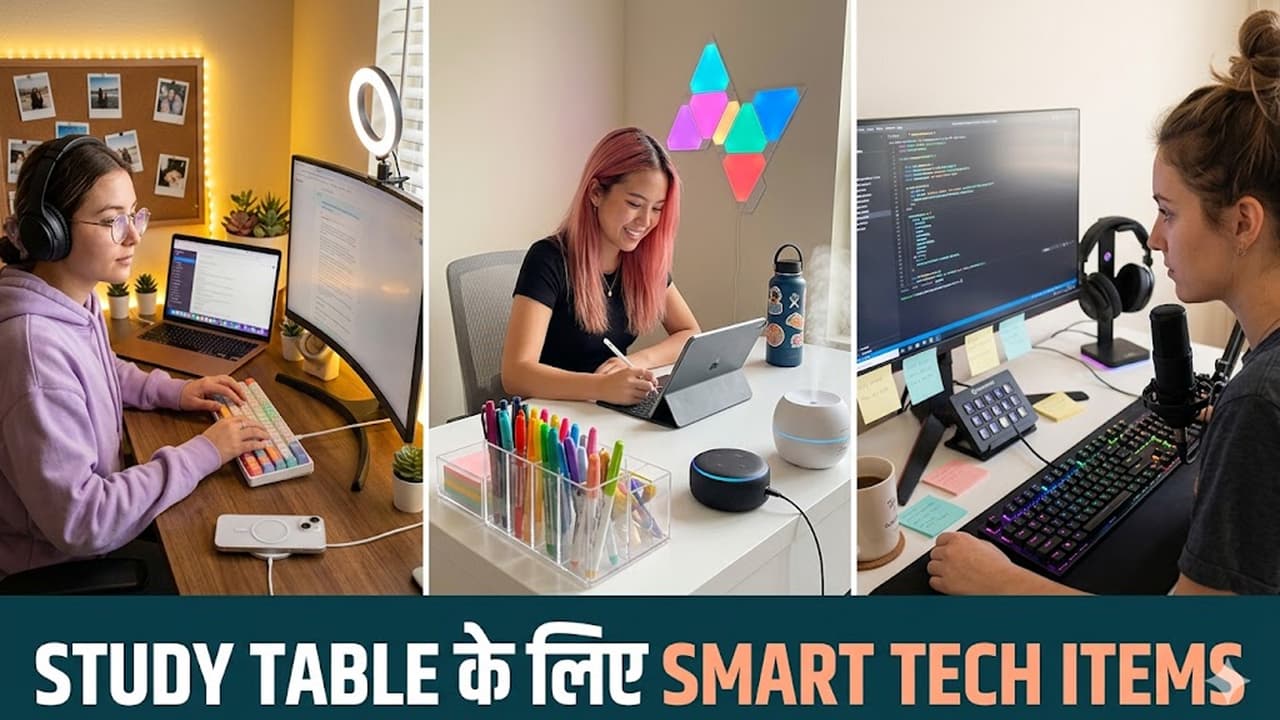Study Table Setup With Computer Smart Study Table Setup: 18+ जेन जी गर्ल्स की स्टडी टेबल बनेगी स्मार्ट ...