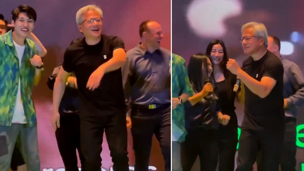 VIRAL VIDEO: Nvidia Boss Jensen Huang Breaks Into Dance With Employees, Internet Reacts (WATCH)