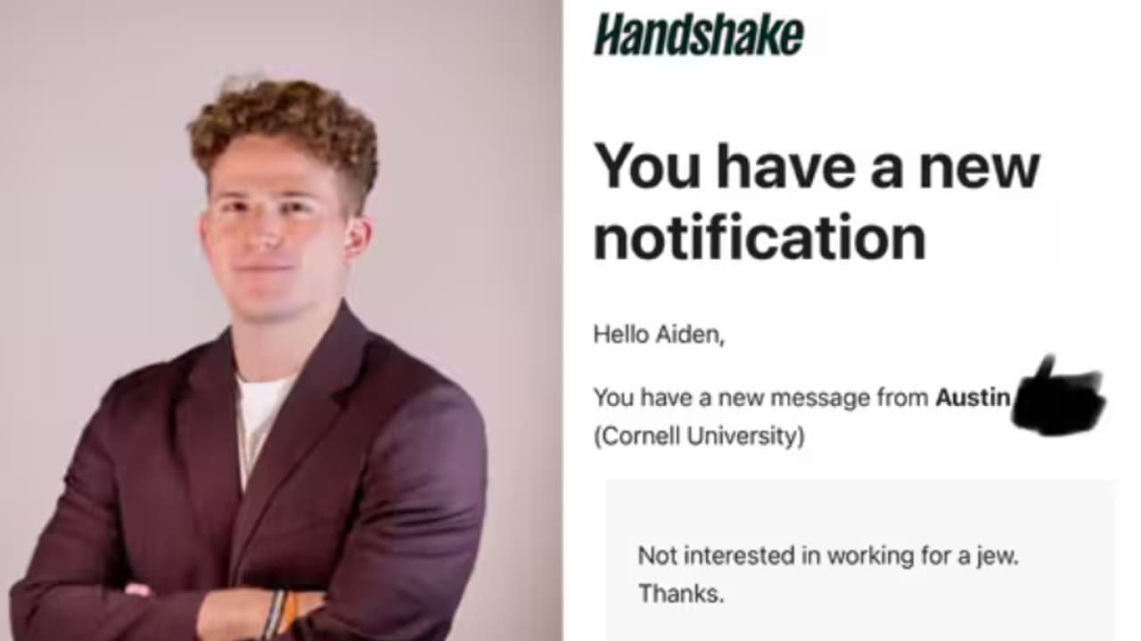 ‘Not Interested in Working for a Jew’: Cornell Student Rejects Job Offer, Founder Exposes Emails