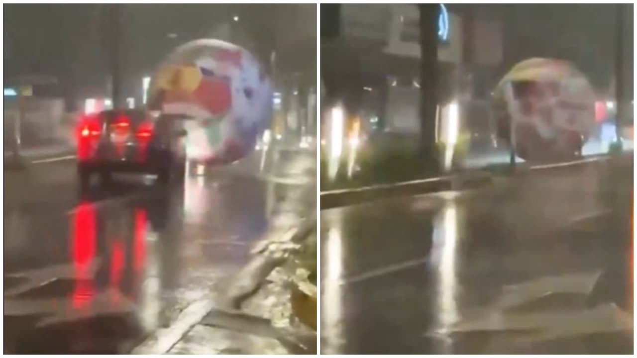 Giant World Cup Football Breaks Loose Amid Storm, Chaos On San Salvador Streets (WATCH)