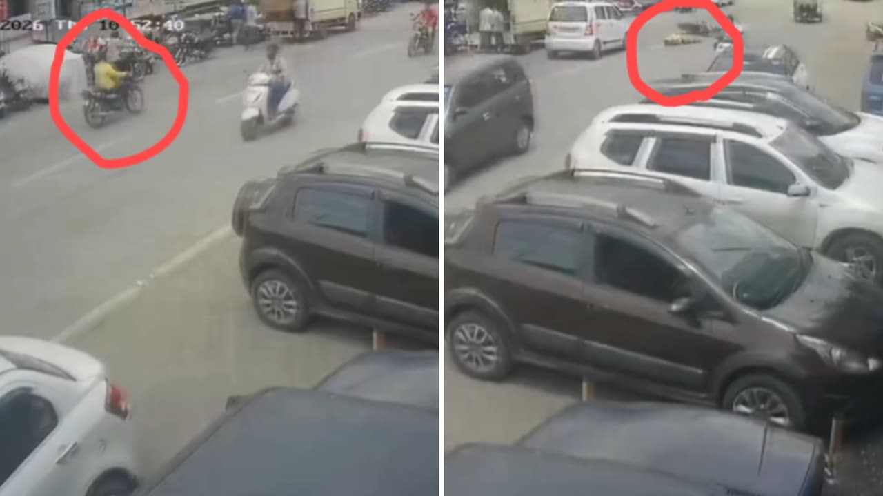 Pune Biker Dies After Motorcycle Skids on NDA Road, CCTV Captures Fatal ...