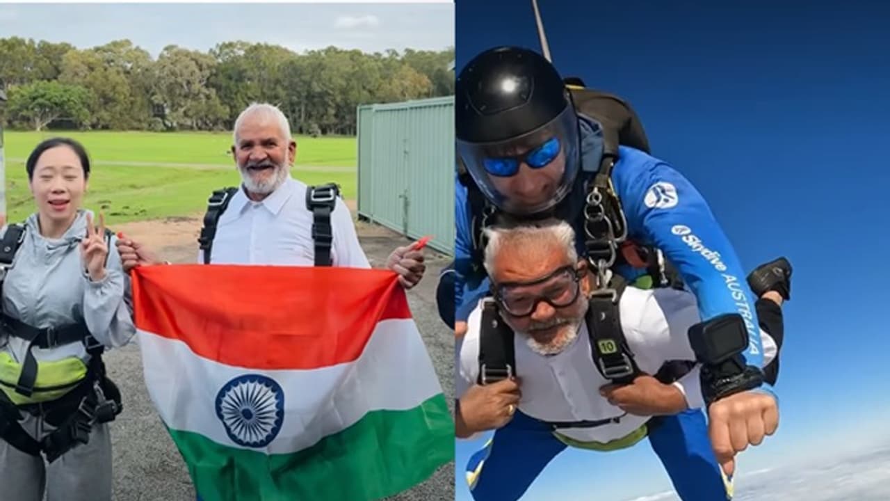 ‘Darta Kaun Hai?’: Indian Grandfather’s Skydiving Adventure In Australia Wins Hearts (WATCH VIRAL VIDEO)