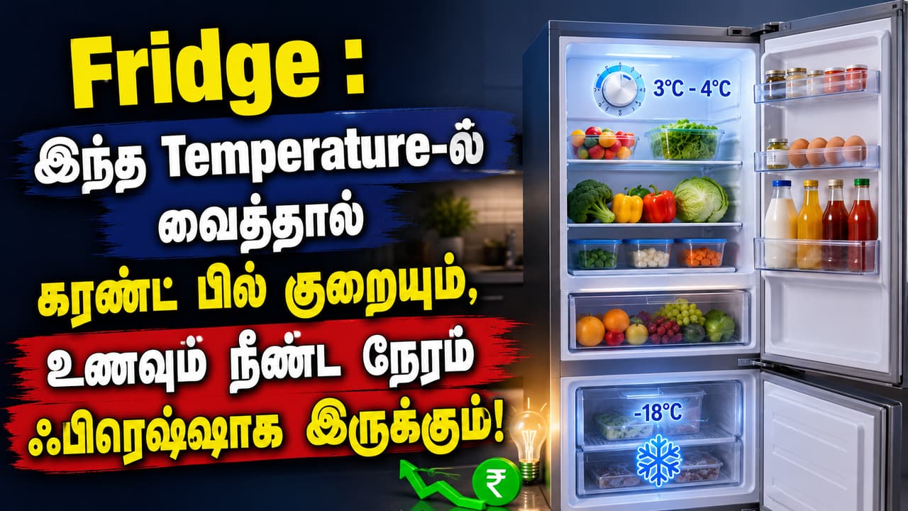 Fridge : இந்த Temperature-ல் வைத்தால் கரண்ட் பில் குறையும், உணவும் நீண்ட நேரம் ஃபிரெஷ்ஷாக இருக்கும்!