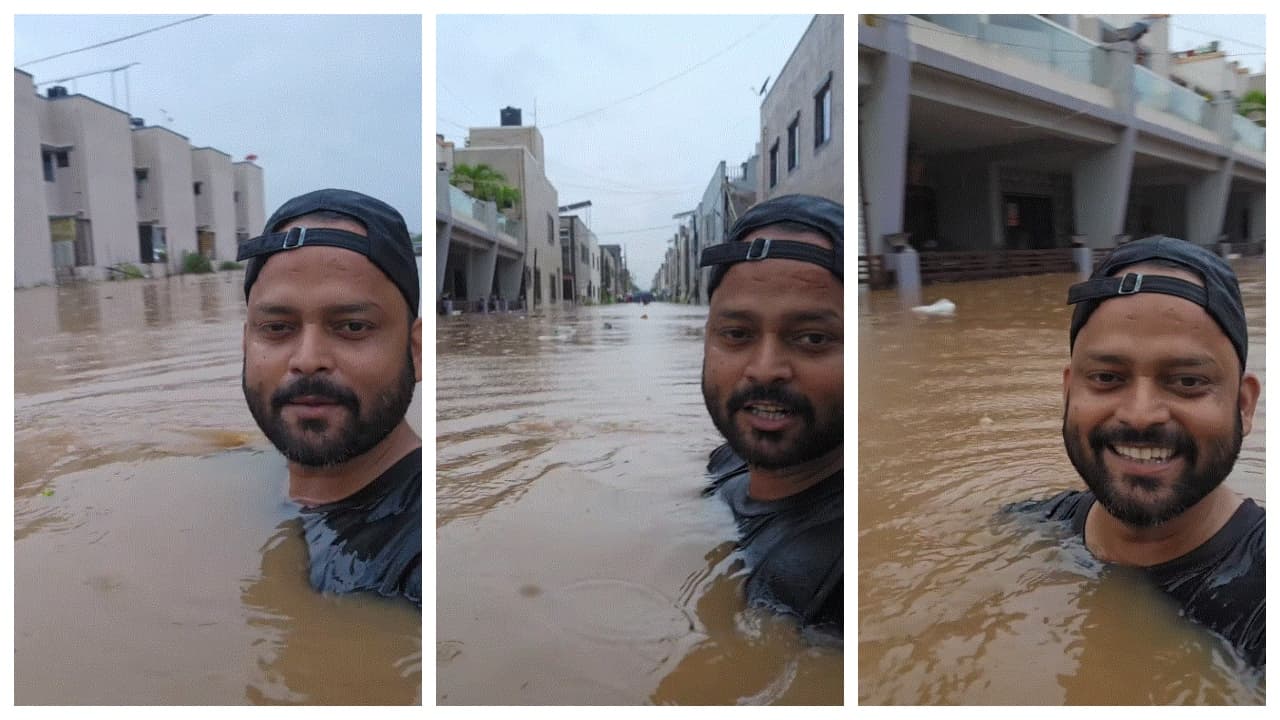 'ബാങ്കിന്റെ താക്കോൽ കൈയിലാണ് പക്ഷേ...'; ഒറ്റ രാത്രി പെയ്ത മഴയിൽ നഗരം പ്രളയ ജലത്തിൽ, ഗുജറാത്തിൽ നിന്നുള്ള വീഡിയോ വൈറൽ