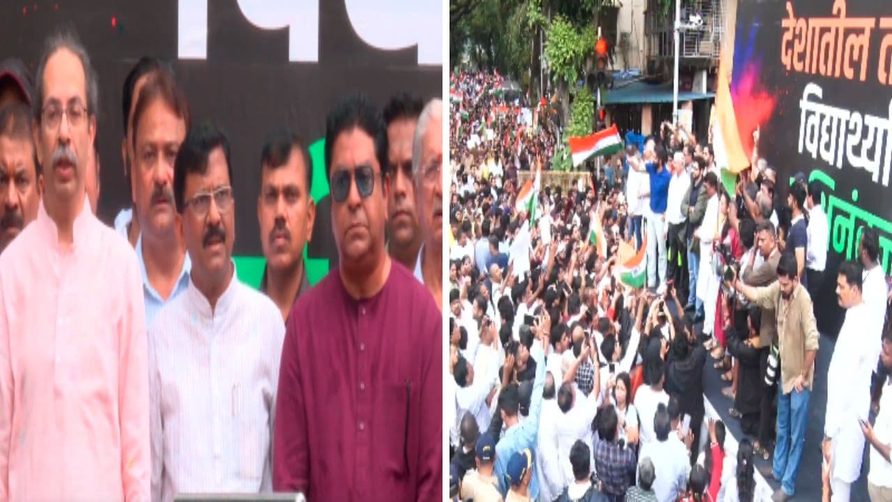 ठाकरे बंधूंचा तिरंगा मोर्चा; विद्यार्थ्यांना श्रद्धांजली