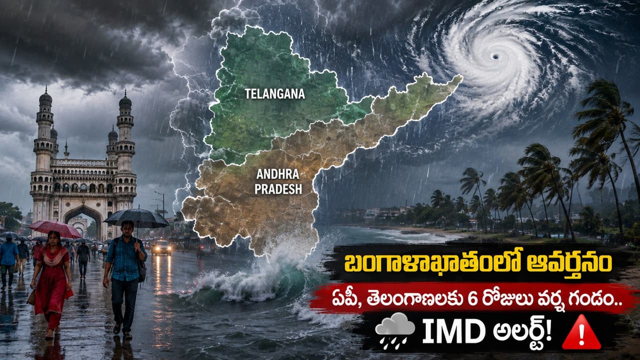 బంగాళాఖాతంలో ఆవర్తనం: ఏపీ, తెలంగాణలో 6 రోజులు వర్షాలు