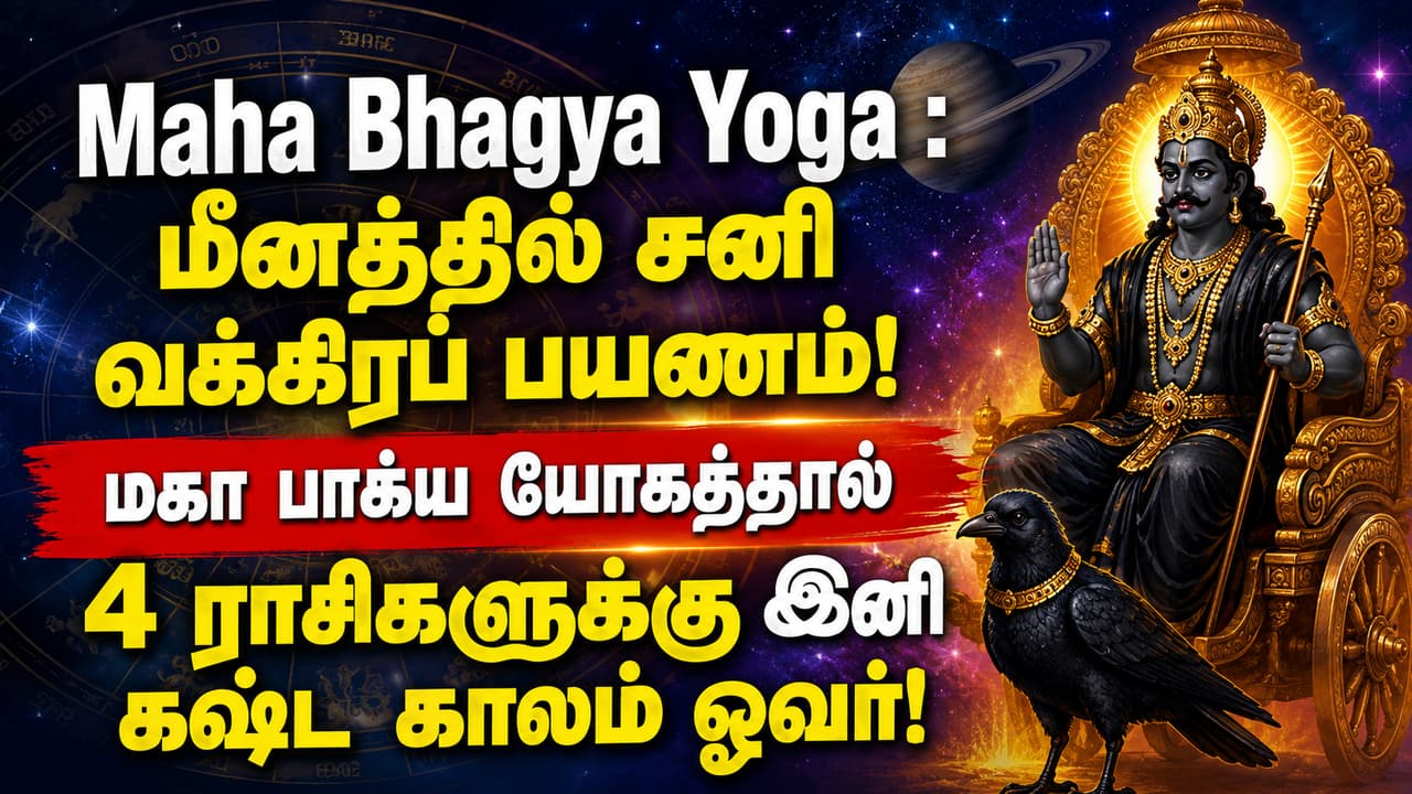 Maha Bhagya Yoga : மீனத்தில் சனி வக்கிரப் பயணம்! மகா பாக்ய யோகத்தால் 4 ராசிகளுக்கு இனி கஷ்ட காலம் ஓவர்!