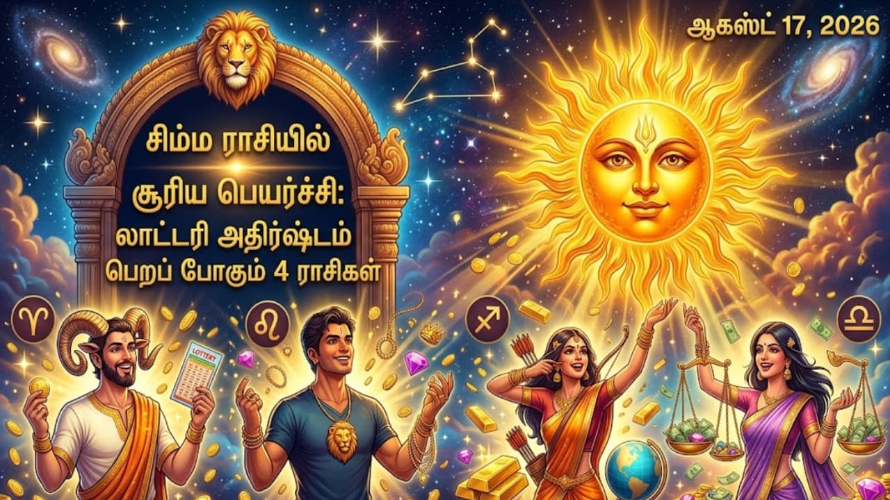 சிம்ம ராசியில் சூரிய பெயர்ச்சி: 4 ராசிகளுக்கு அதிர்ஷ்டம்