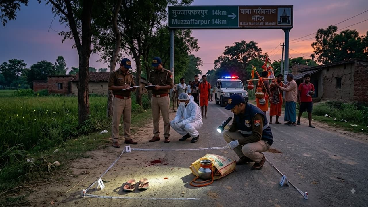 A 25-year-old Kanwariya was shot dead in Bihar’s Muzaffarpur district while travelling to Baba Garibnath Temple after collecting holy water from the Narayani river. Police said he had reportedly quarrelled with another villager earlier that day and received a death threat. A spent cartridge was recovered from the spot.