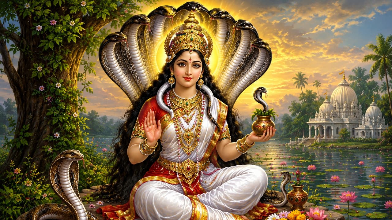 নাগপঞ্চমীতে ঘরে ঘরে মা মনসার আরাধনা