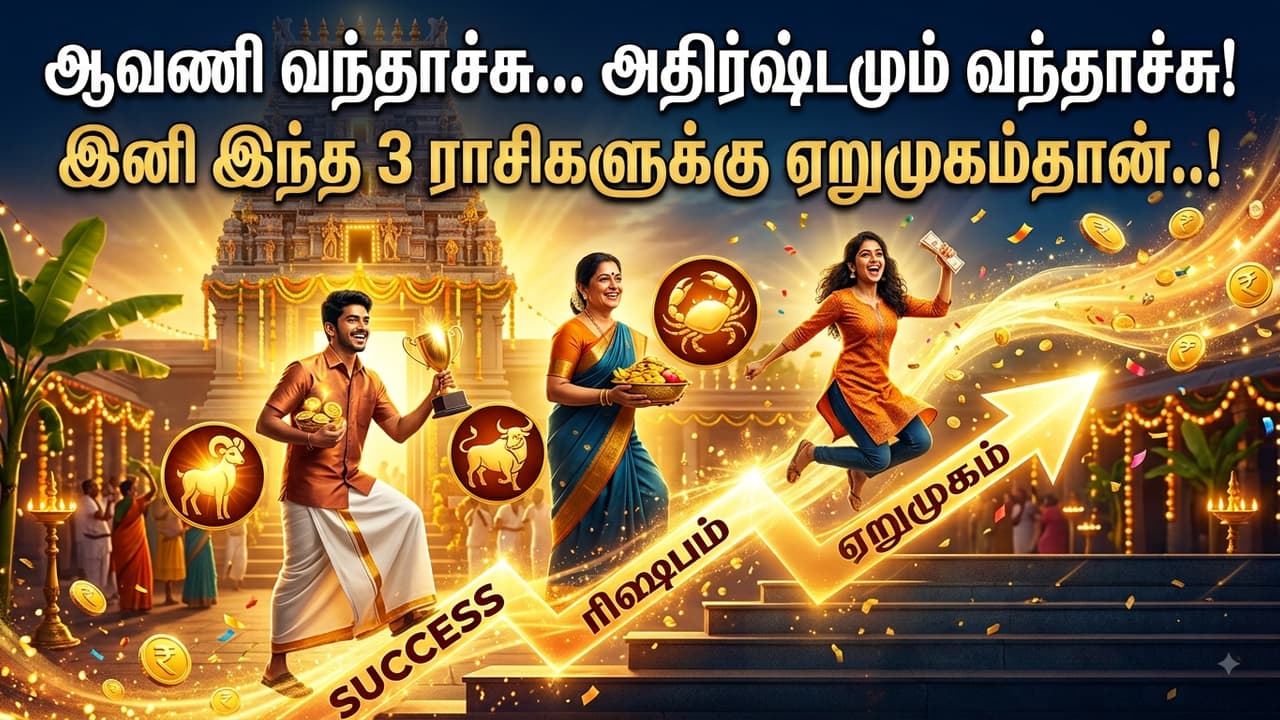 Aavani Rasi Palan: ஆவணி வந்தாச்சு... அதிர்ஷ்டமும் வந்தாச்சு! இனி இந்த 3 ராசிகளுக்கு ஏறுமுகம்தான்..!