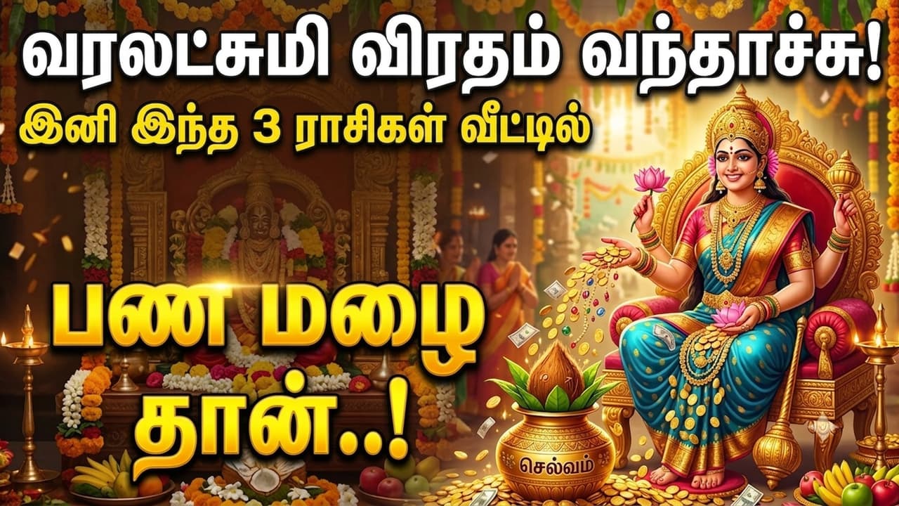 Varalakshmi Vratam: வரலட்சுமி விரதம் வந்தாச்சு... இனி இந்த 3 ராசிகள் வீட்டில் பண மழை தான்..!