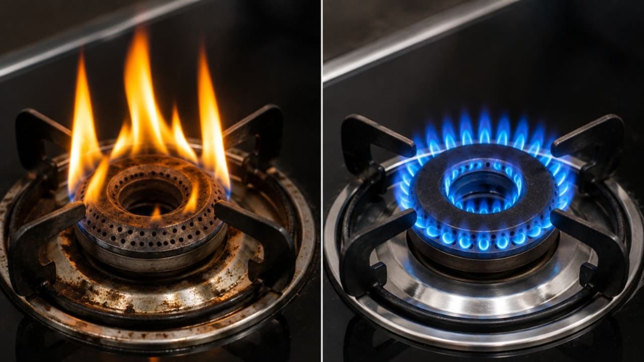 Gas Stove: கேஸ் ஸ்டவ்வில் மஞ்சள் தீ எரிகிறதா? பர்னர் அடைப்பை நீக்கி கேஸ் சேமிக்க எளிய வழிகள்!