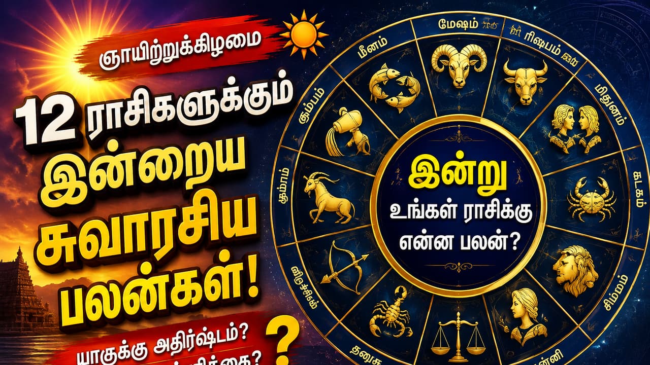 Today Rasipalan: ஞாயிறு தரும் அதிர்ஷ்ட திருப்பம்..! இன்று இந்த 12 ராசிகளுக்கும் என்ன காத்திருக்கு?