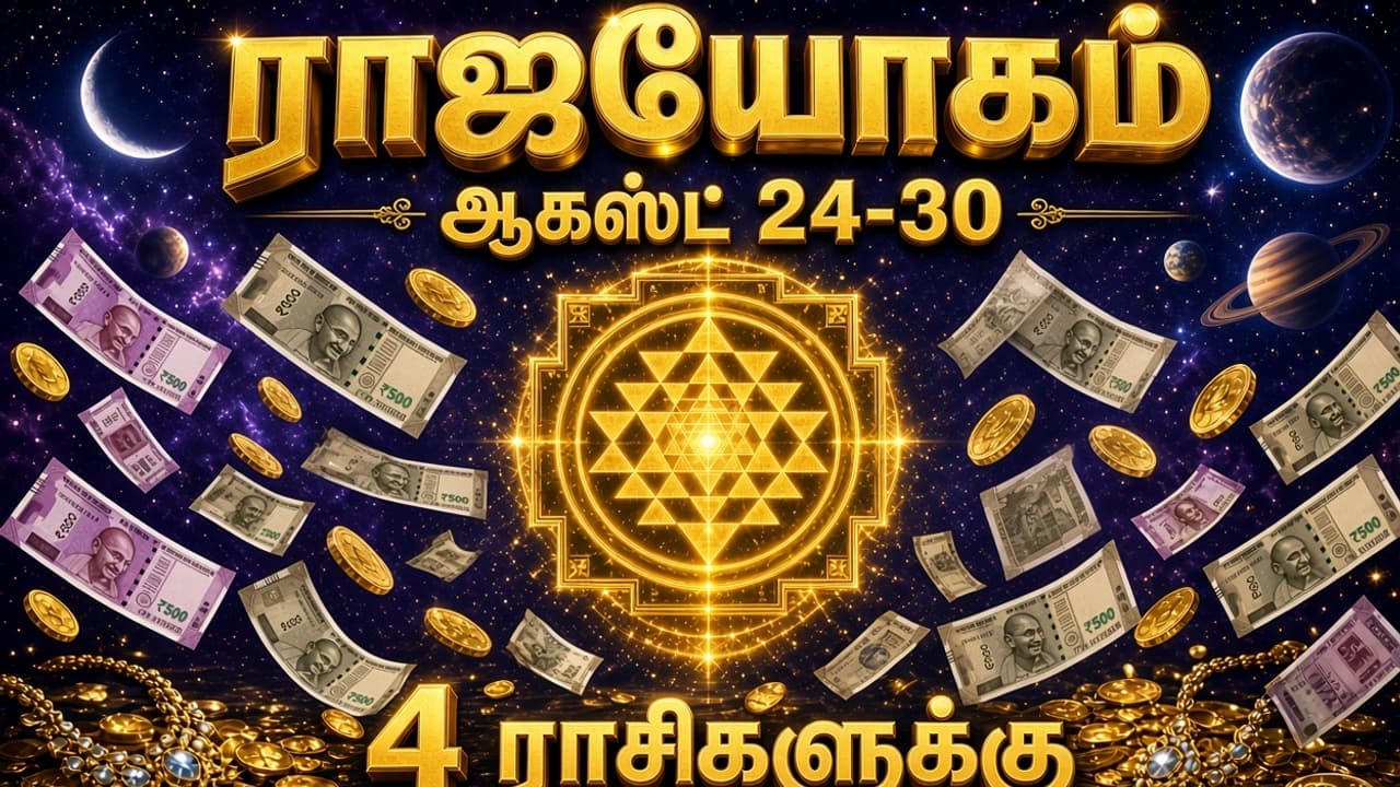 Raj Yoga: ஆகஸ்ட் 24 முதல் 30 வரை உருவாகும் ராஜயோகம்.. 4 ராசிகளுக்கு எதிர்பாராத பணவரவு குவியப் போகுது