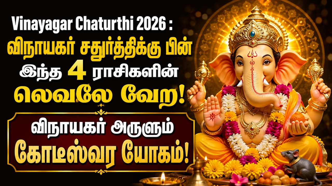 Vinayagar Chaturthi 2026 : விநாயகர் சதுர்த்திக்கு பின் இந்த 4 ராசிகளின் லெவலே வேற! விநாயகர் அருளும் கோடீஸ்வர யோகம்!