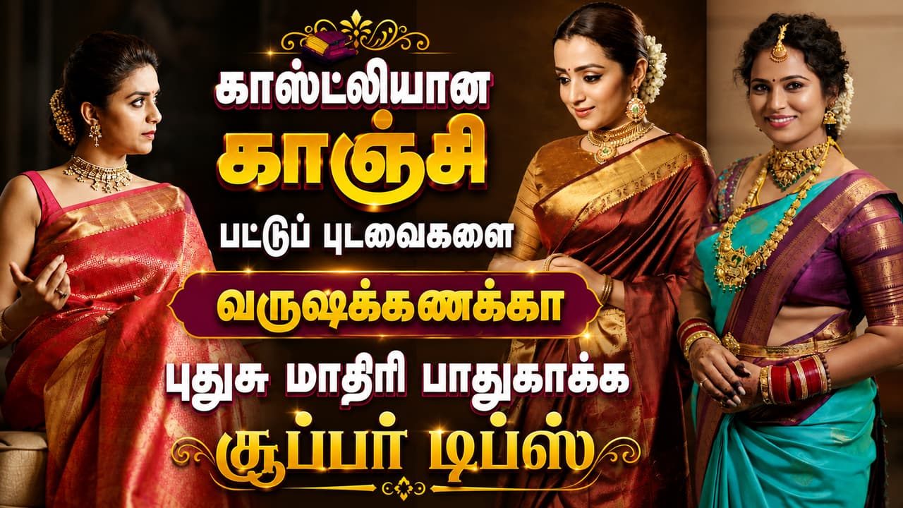 Kanjivaram Saree : காஸ்ட்லியான காஞ்சி பட்டுப் புடவைகளை வருஷக்கணக்கா புதுசு மாதிரி பாதுகாக்க சூப்பர் டிப்ஸ் இதோ..!