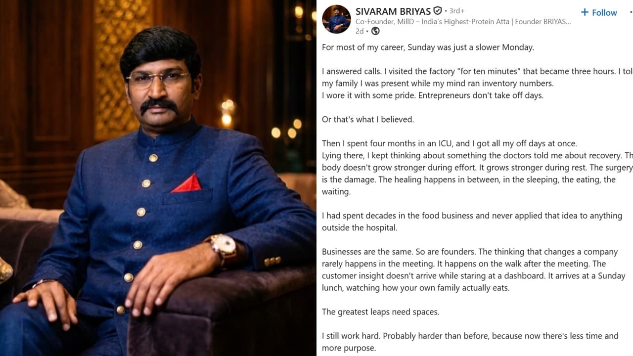 Work-Life Balance: 'रविवार म्हणजे कामाचाच दिवस', पण ICU मधील 4 महिन्यांनी आयुष्यच बदललं; बंगळूरुच्या उद्योजकाची गोष्ट