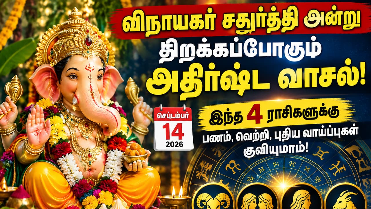 விநாயகர் சதுர்த்தி நாளில் டோட்டலா லைஃப்பே மாறப்போகுது..! 4 ராசிகளுக்கு காத்திருக்கும் ஜாக்பாட்