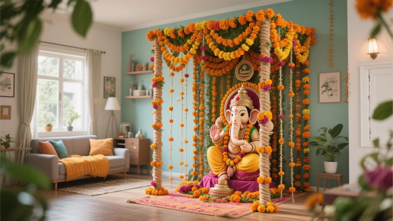 Ganesh Decoration 2026 : बाप्पाच्या सजावटीसाठी 10 भन्नाट आयडिया, घरच्या