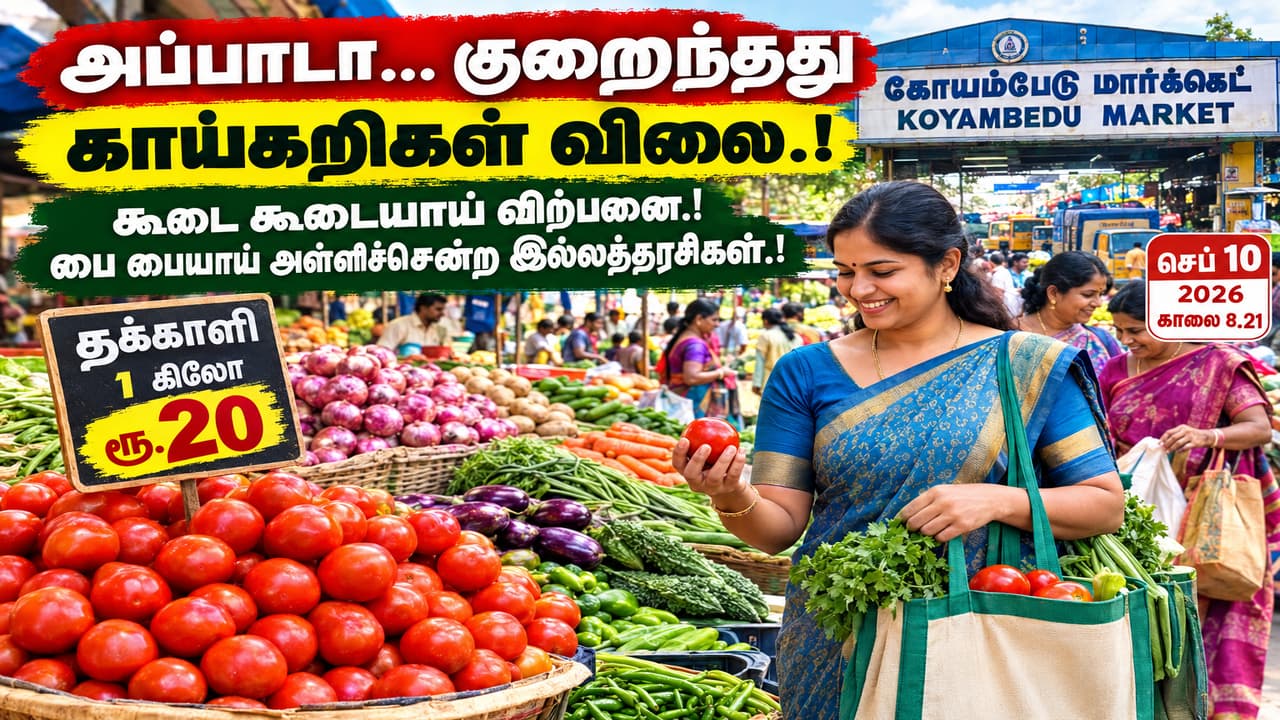 Vegetable Price: அப்பாடா... குறைந்தது காய்கறிகள் விலை.! கூடை கூடையாய் விற்பனை.! பை பையாய் அள்ளிச்சென்ற இல்லத்தரசிகள்.!