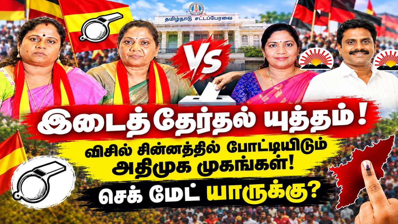 TN Assembly byelection Candidate: இடைத்தேர்தல் யுத்தம்.! விசில் சின்னத்தில் போட்டியிடும் அதிமுக முகங்கள்.! செக் மேட் யாருக்கு?