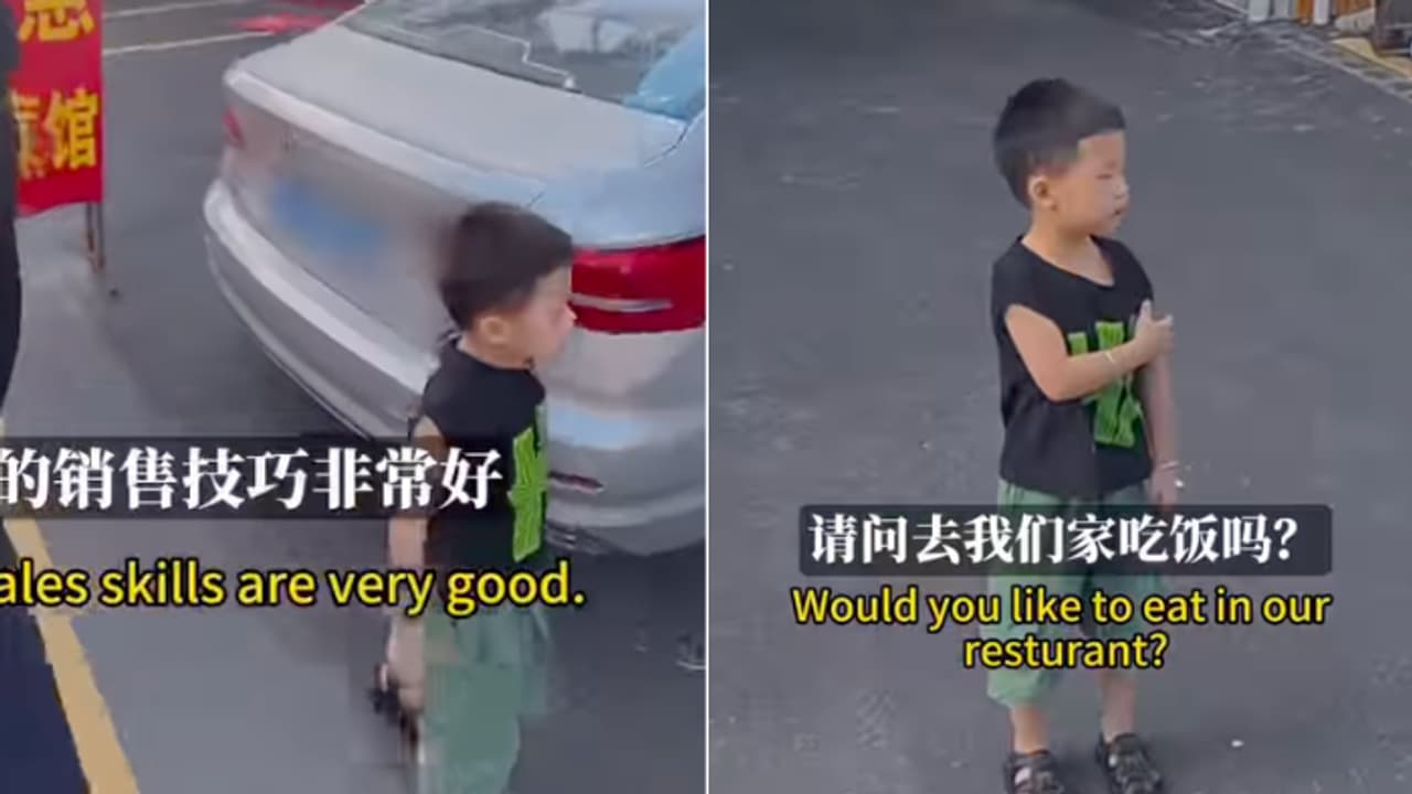 5-Year-Old Restaurant Host in China Wins Hearts Online With His Adorable Way of Serving Diners - WATCH
