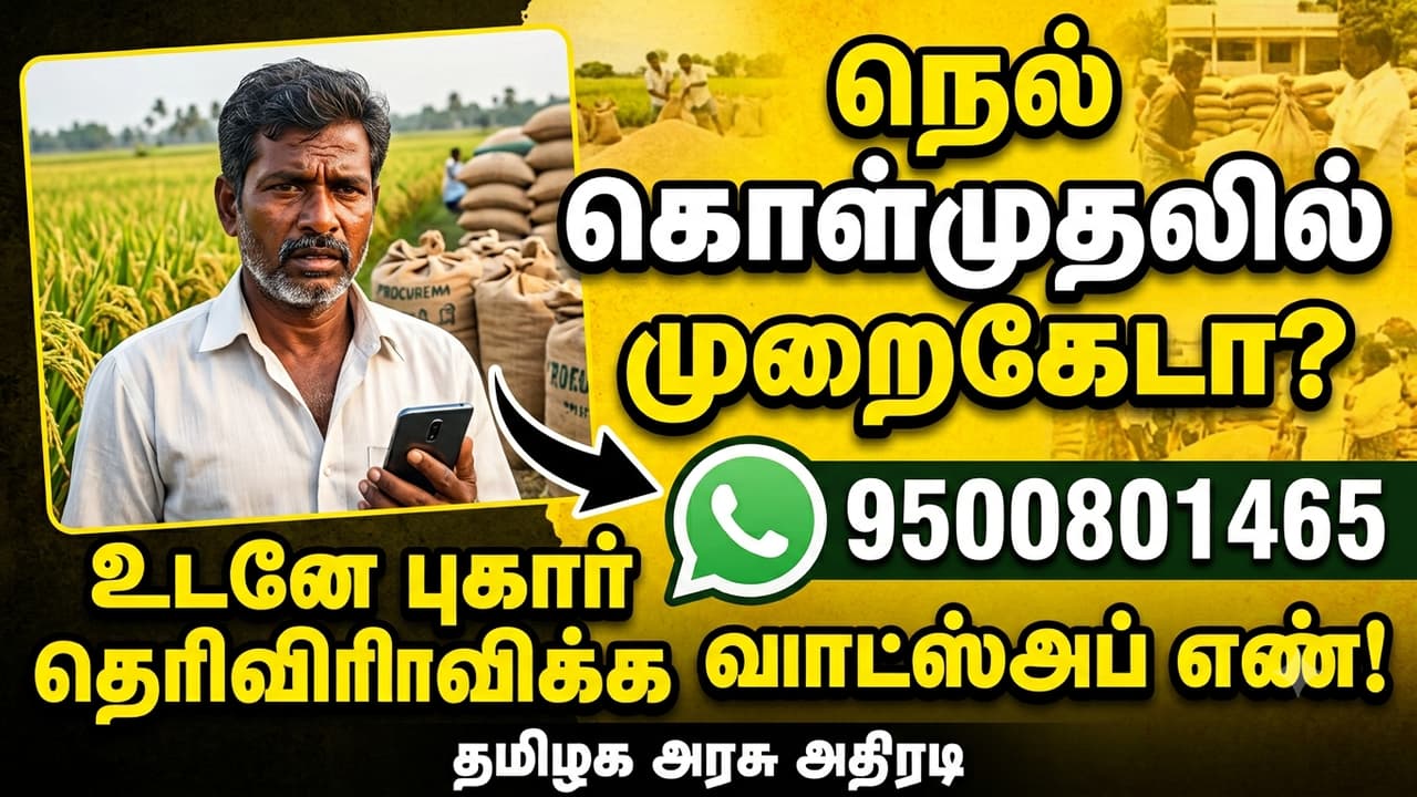 நெல் கொள்முதல் மையங்களில் லஞ்சம் கேட்டால் வாட்ஸ்அப்பில் புகார் அளிக்கலாம்