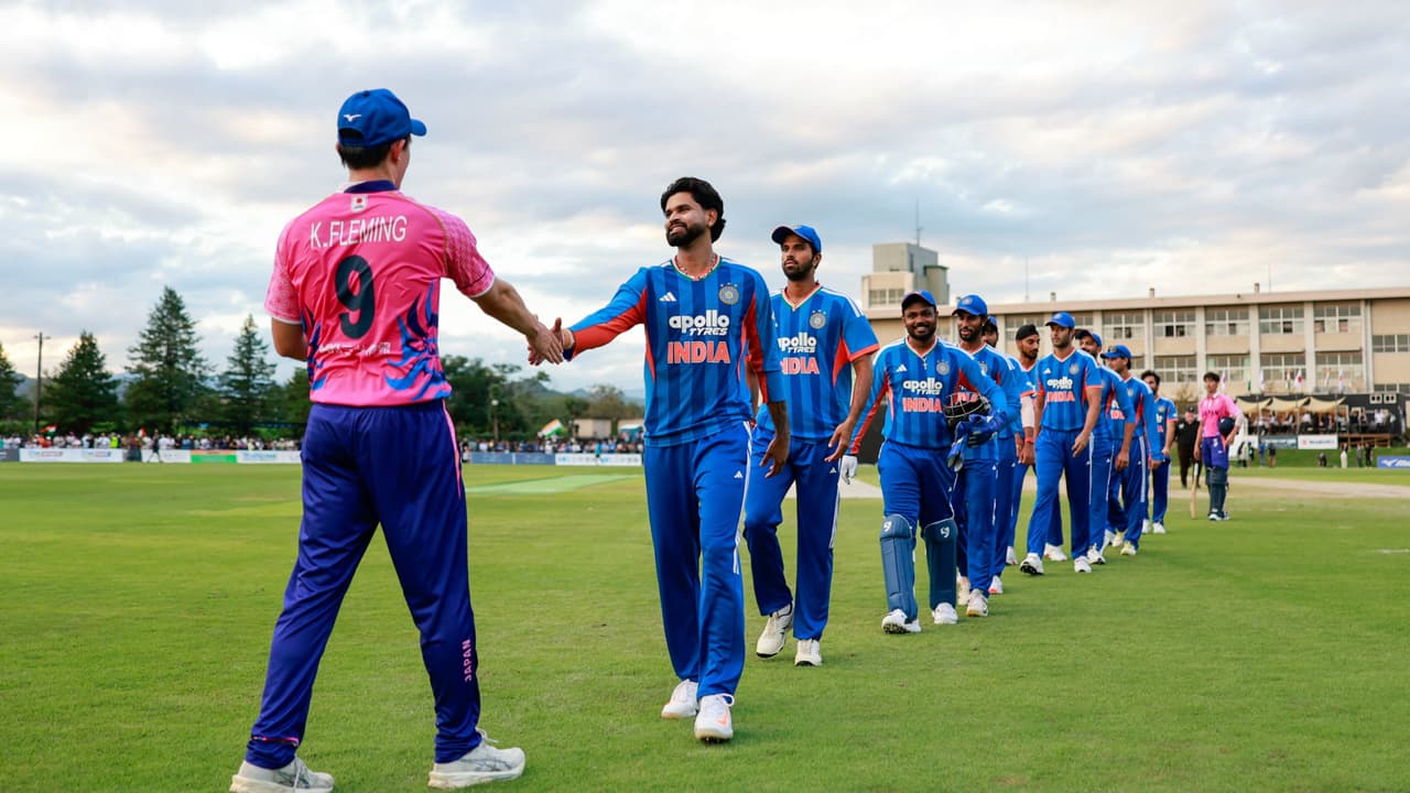 Japanese Script Example '32/4': Team India's Batting Collapse in Rain-Reduced T20I Match vs ...