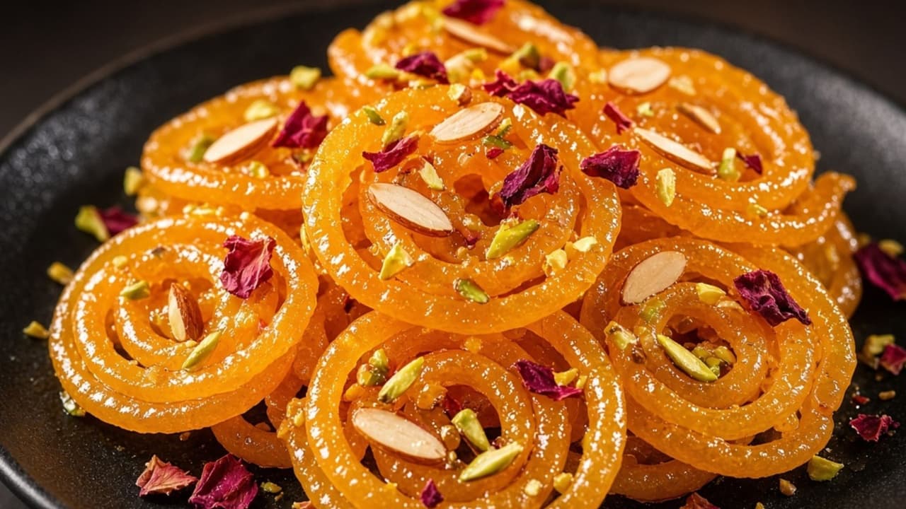 Recipe for Rava Jalebi using semolina, jaggery, and turmeric