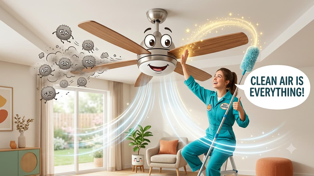How to Clean a Dirty Ceiling Fan Without Covering Your Room in Dust?