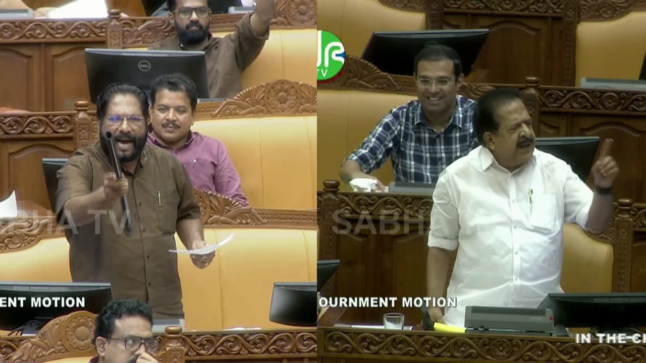 തലസ്ഥാനത്തെ സംഘർഷത്തിൽ സഭയിൽ വാക്പോര്; ഒടിഞ്ഞ ലാത്തിയുമായി വി ജോയ്, പ്രതിരോധിച്ച് ചെന്നിത്തല; തമിഴ്നാട്ടിൽ നിന്ന് പൊലീസിനെ ഇറക്കിയിട്ടില്ലെന്ന് മറുപടി