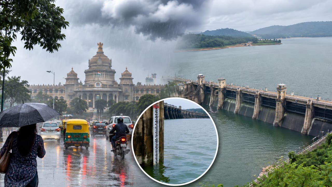 ಬೆಂಗಳೂರಿನಲ್ಲಿ ಮಳೆ ಮುನ್ಸೂಚನೆ ನಡುವೆ ಕೆಆರ್‌ಎಸ್ ಜಲಾಶಯದ ನೀರಿನ ಮಟ್ಟದ ಚಿಂತೆ