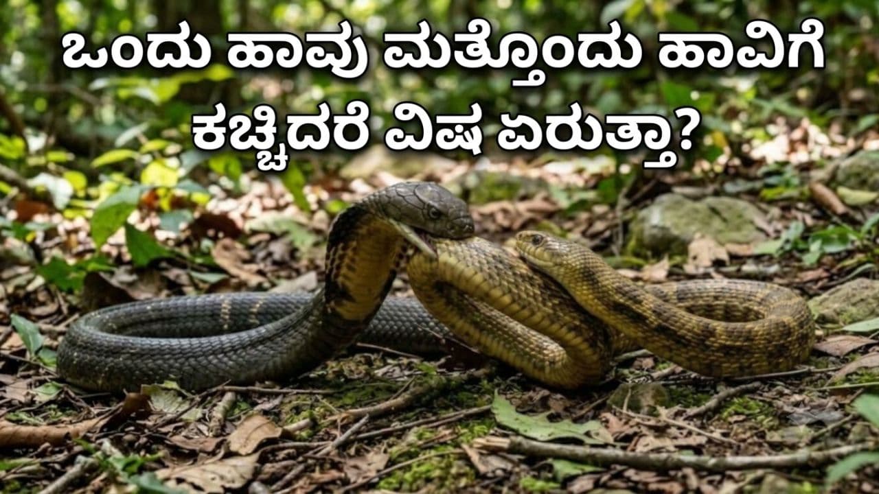 ಒಂದು ಹಾವು ಇನ್ನೊಂದು ಹಾವಿಗೆ ಕಚ್ಚಿದರೆ ಏನಾಗುತ್ತೆ? ವಿಷವೇರಿ ಹಾವು ಸಾಯುತ್ತಾ? ಇಲ್ಲಿದೆ ವೈಜ್ಞಾನಿಕ ಸತ್ಯ!
