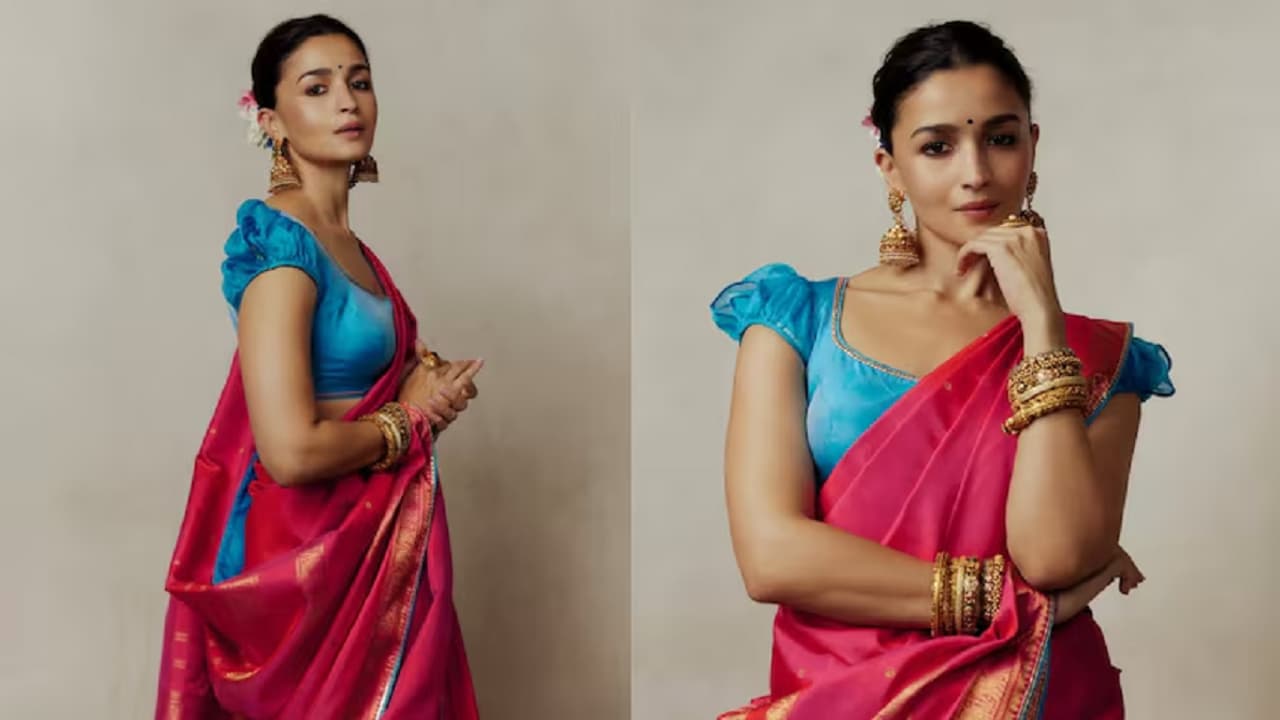 ಅಪ್ಪಟ ಬಂಗಾಳಿ ಸುಂದರಿಯಂತೆ ಮಿಂಚಿದ ಆಲಿಯಾ: ಕೆಂಪು ಸೀರೆಯಲ್ಲಿ ನಟಿಯ ಸೊಬಗು ನೋಡಿ!