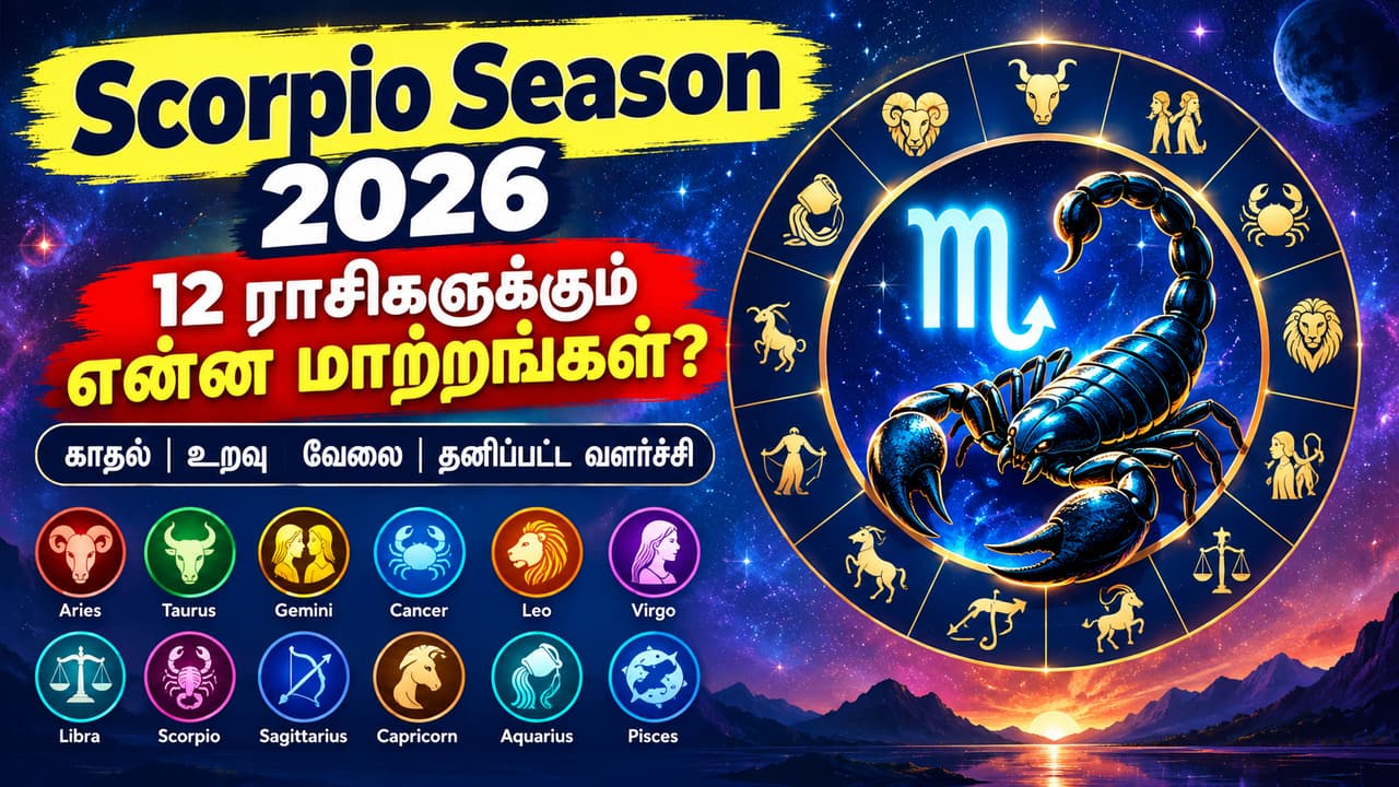 Scorpio Season 2026: 12 ராசிகளுக்கும் என்னென்ன மாற்றங்கள்? காதல் முதல் வேலை வரை முழு விவரம்!